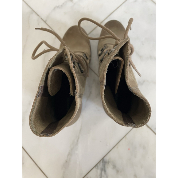 Sorel Joan Of Arctic Bootie Sz 11 Tan Leather Side Zip Hidden Wedge Waterproof - Picture 7 of 11